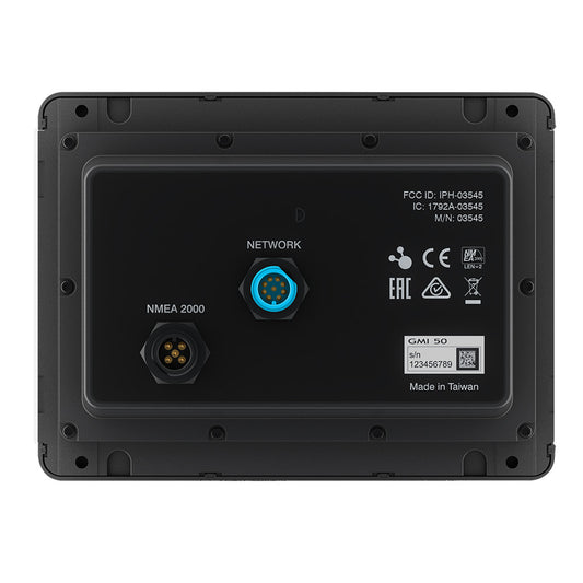 GMI 50 marine display back panel with NMEA 2000 and Network ports, Made in Taiwan