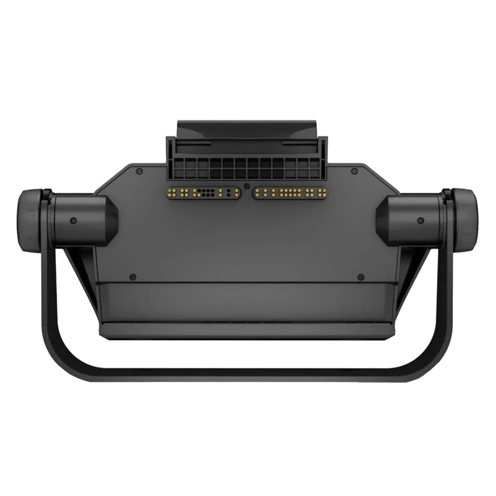Black car audio amplifier with gold terminals and mounting brackets for JL Audio or Alpine systems