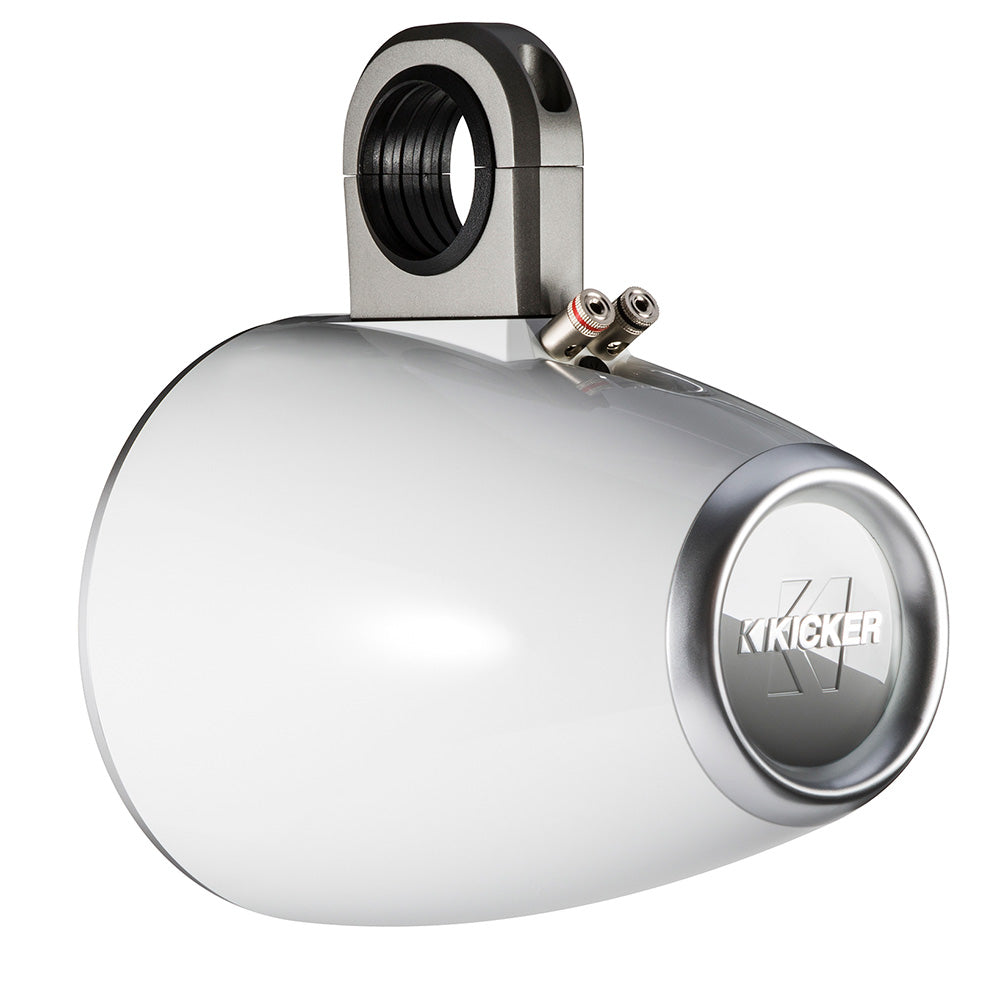 Kicker marine speaker with stainless steel mount and waterproof design for boat audio systems