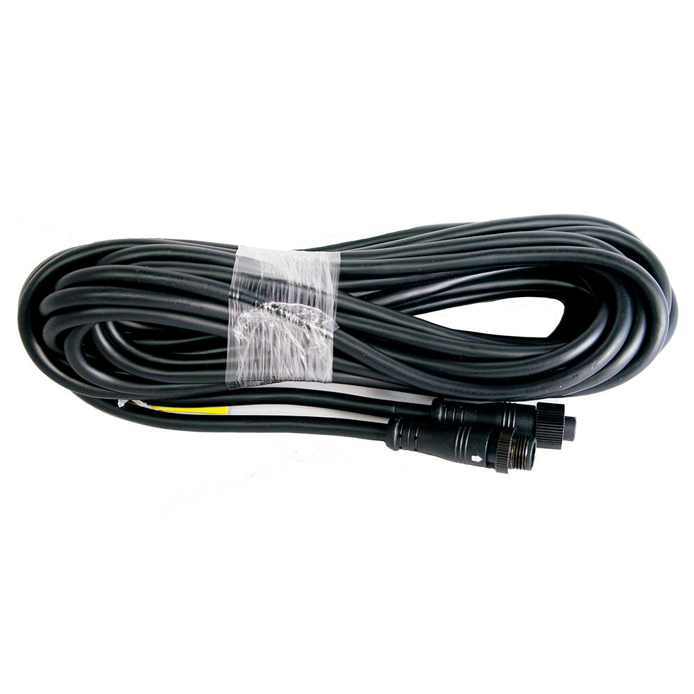 Coiled black audio cable with connectors, ideal for car stereo or home audio installation