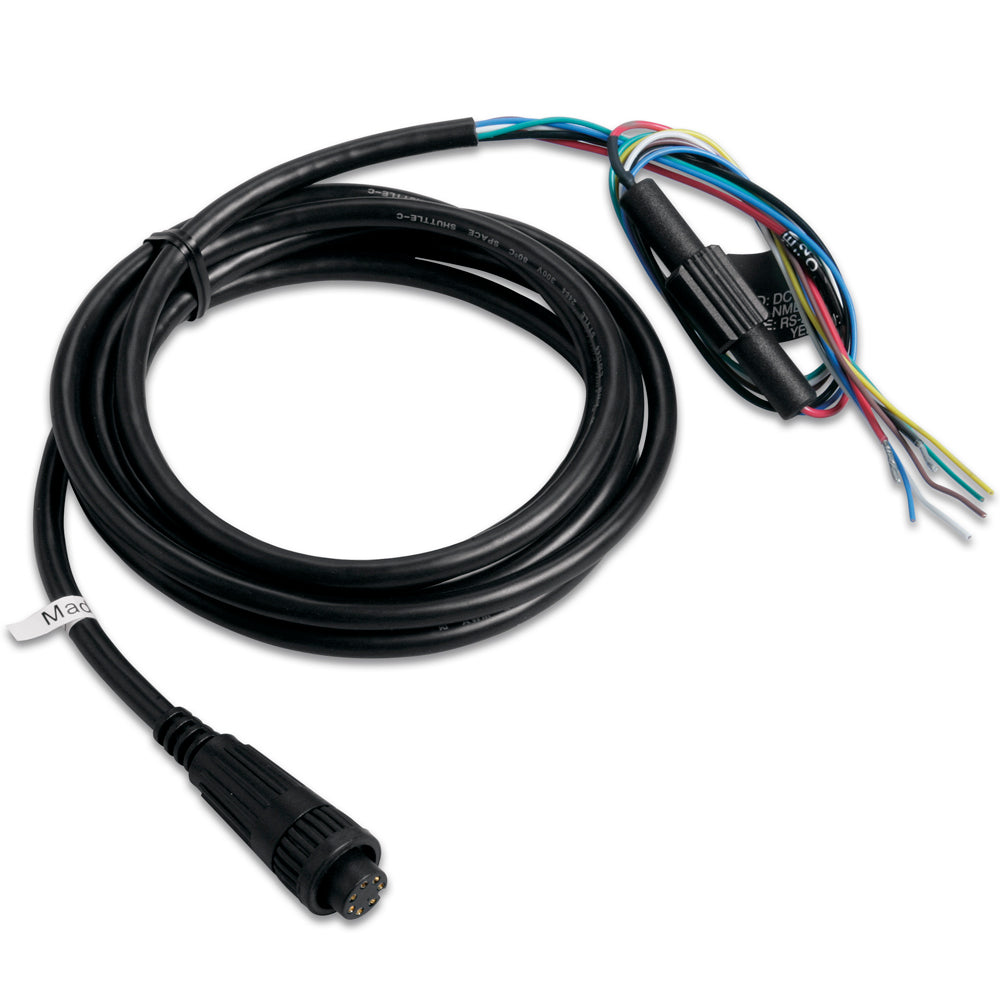 Black multi-wire audio cable with connectors for car stereo installation, color-coded wires