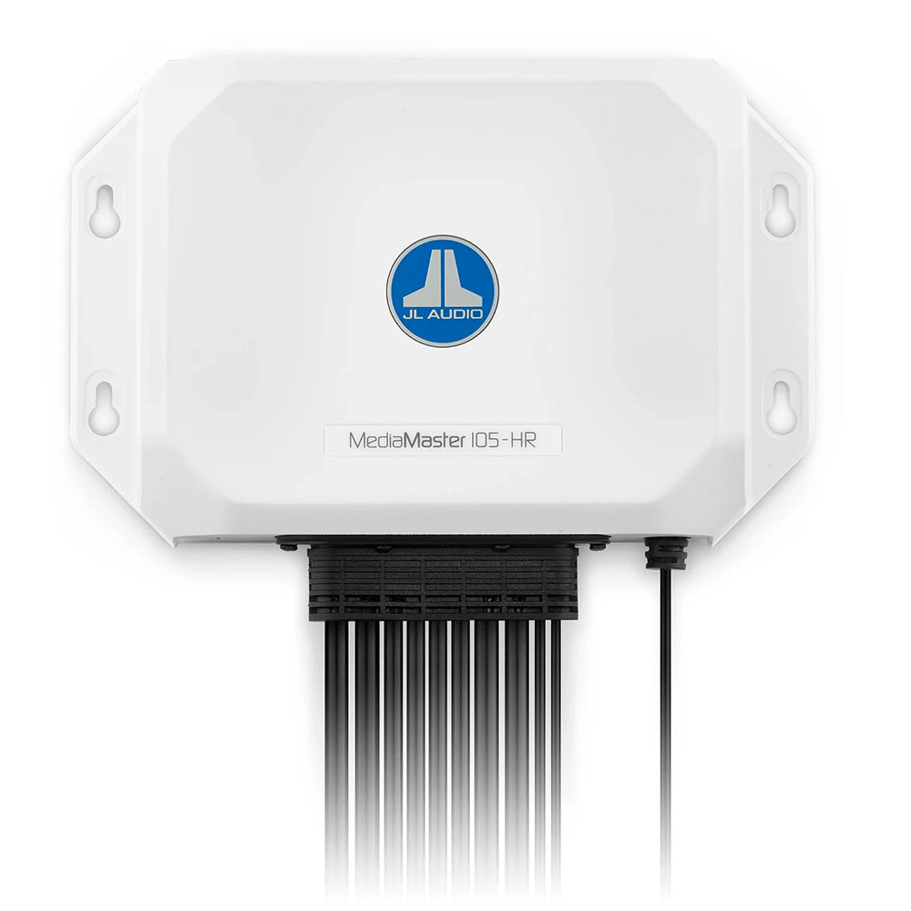 JL Audio MediaMaster 105-HR marine audio processor with wiring harness for boat audio systems