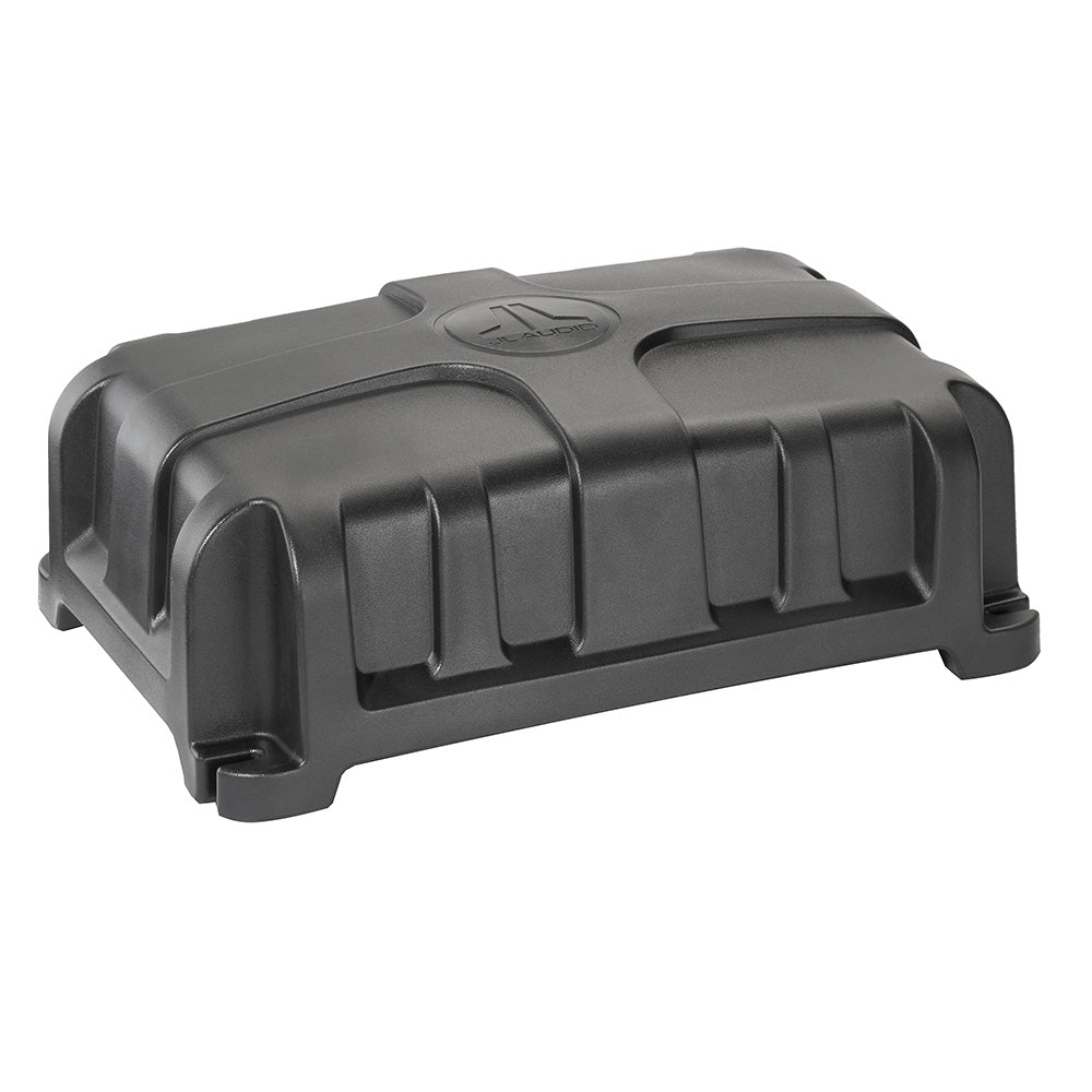 JL Audio marine speaker enclosure for boat audio systems, rugged black design