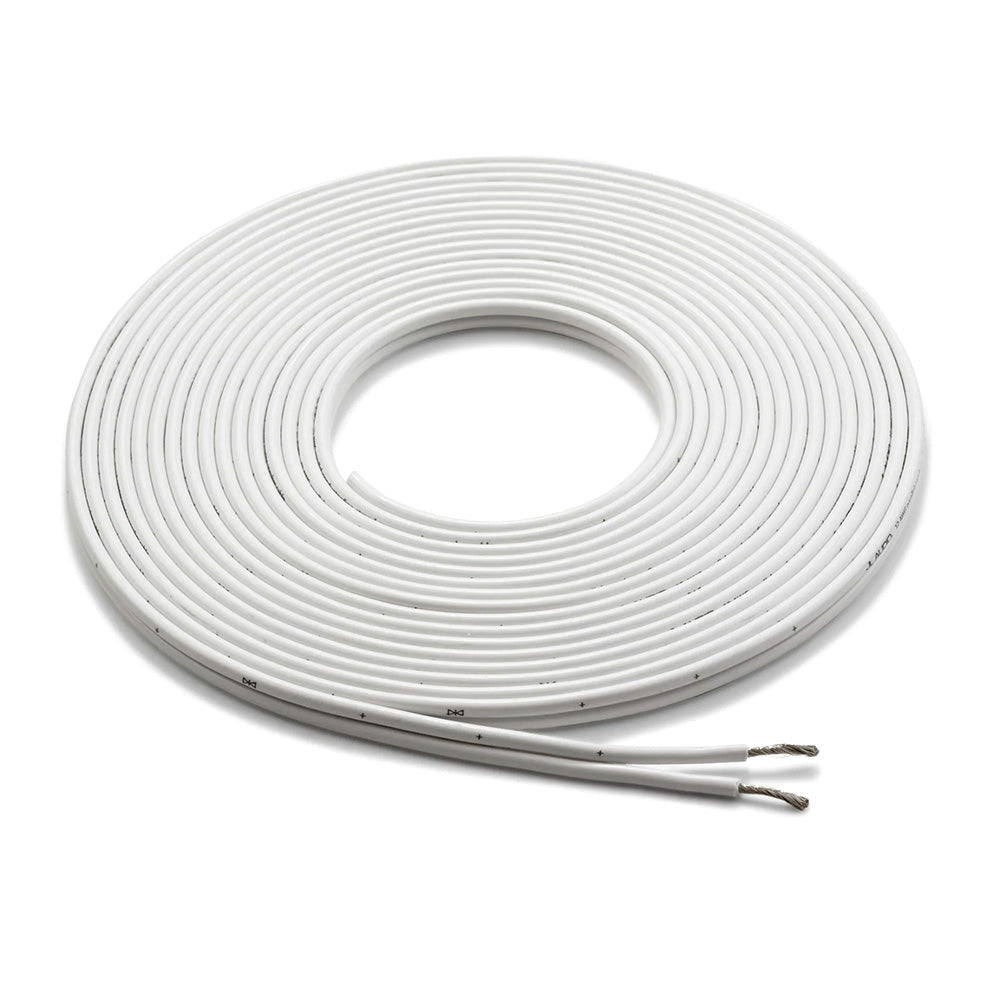 White JL Audio speaker wire coil for car audio installation, high-quality audio cable with exposed conductors