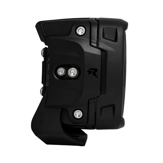 Black Rigid Industries LED light mount with silver bolts and star logo, for off-road vehicle lighting installation
