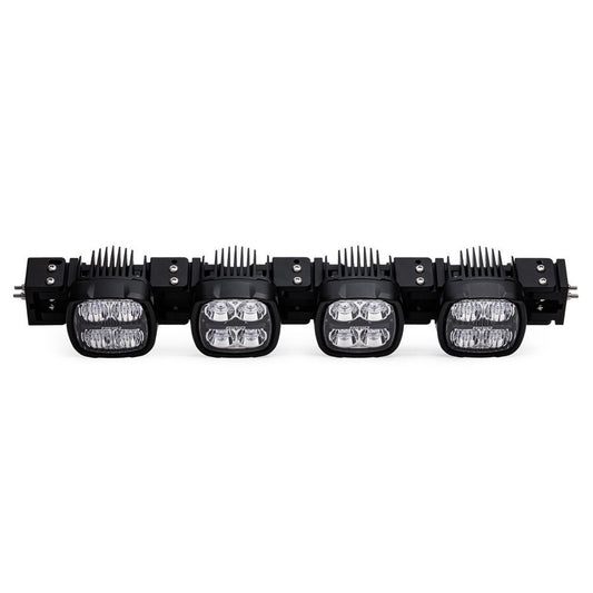 Black LED light bar with four pods, ideal for off-road and auto lighting upgrades