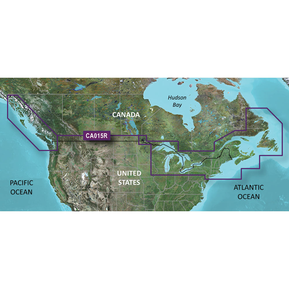 Map showing CA015R coverage across Canada and US, including Pacific and Atlantic coasts for auto styling services