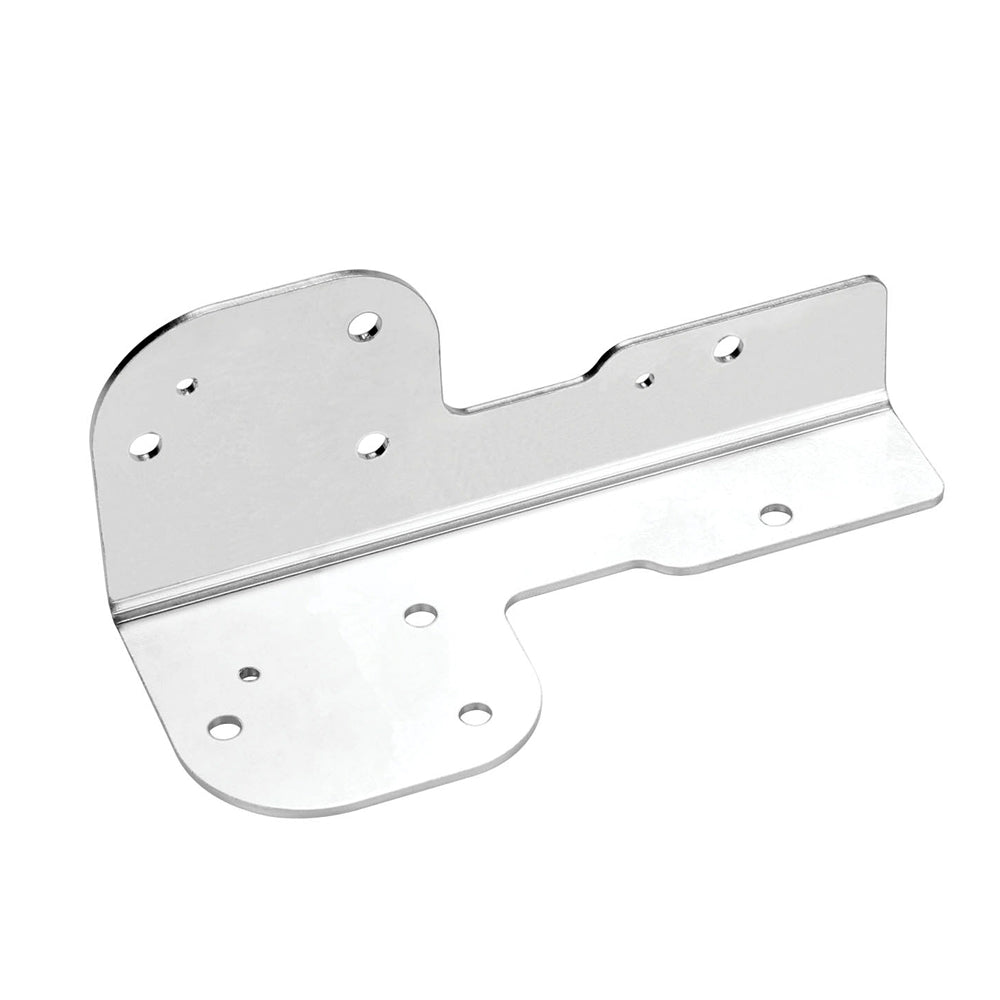 Chrome metal mounting bracket with multiple holes for auto audio installation