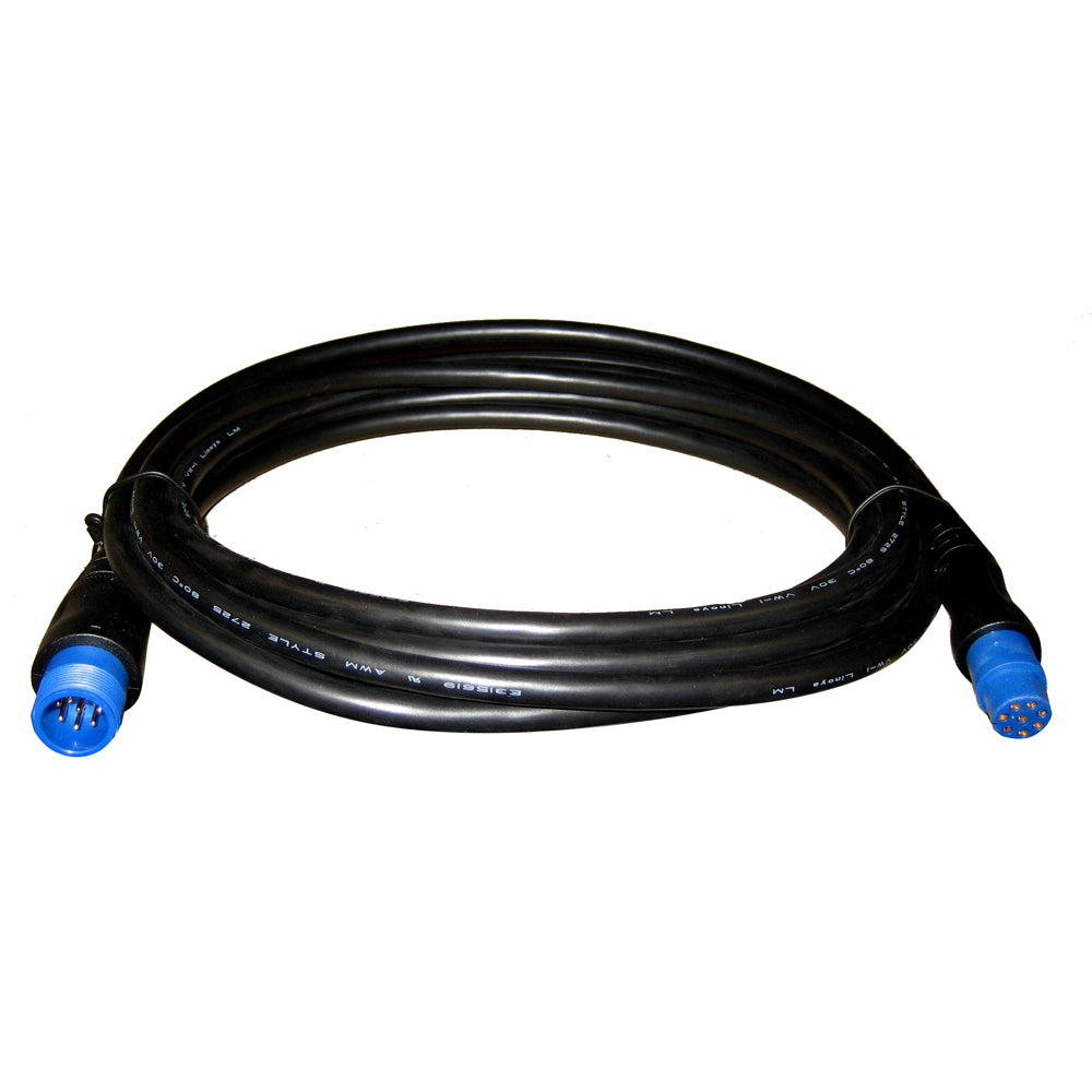 Black audio cable with blue connectors for car stereo or home audio installation