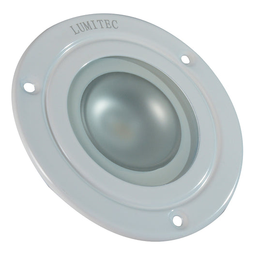 Lumitec marine LED light with sleek white housing and frosted lens for boat illumination