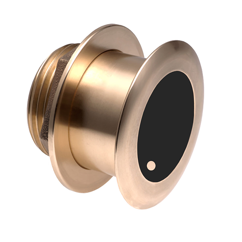 Brushed brass marine thru-hull fitting with black insert, ideal for boat installations and waterproof sealing.