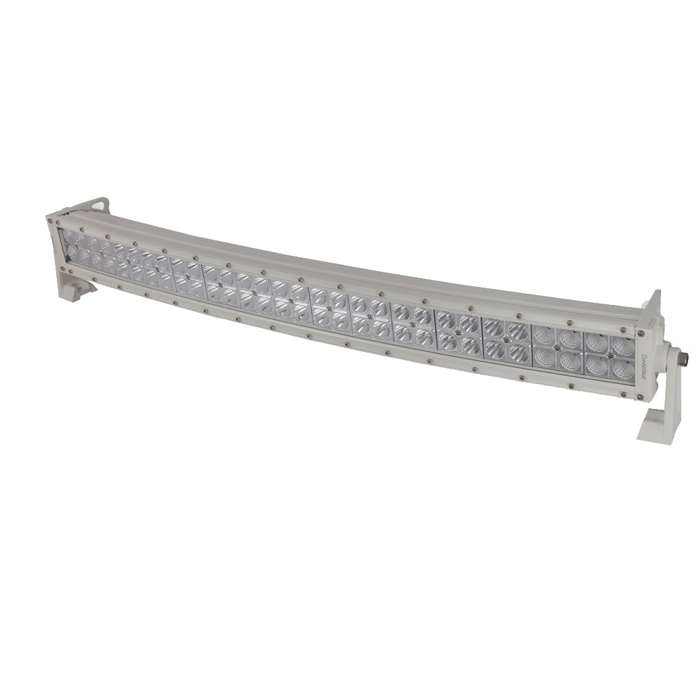 High-output LED light bar for off-road vehicles, featuring durable housing and mounting brackets
