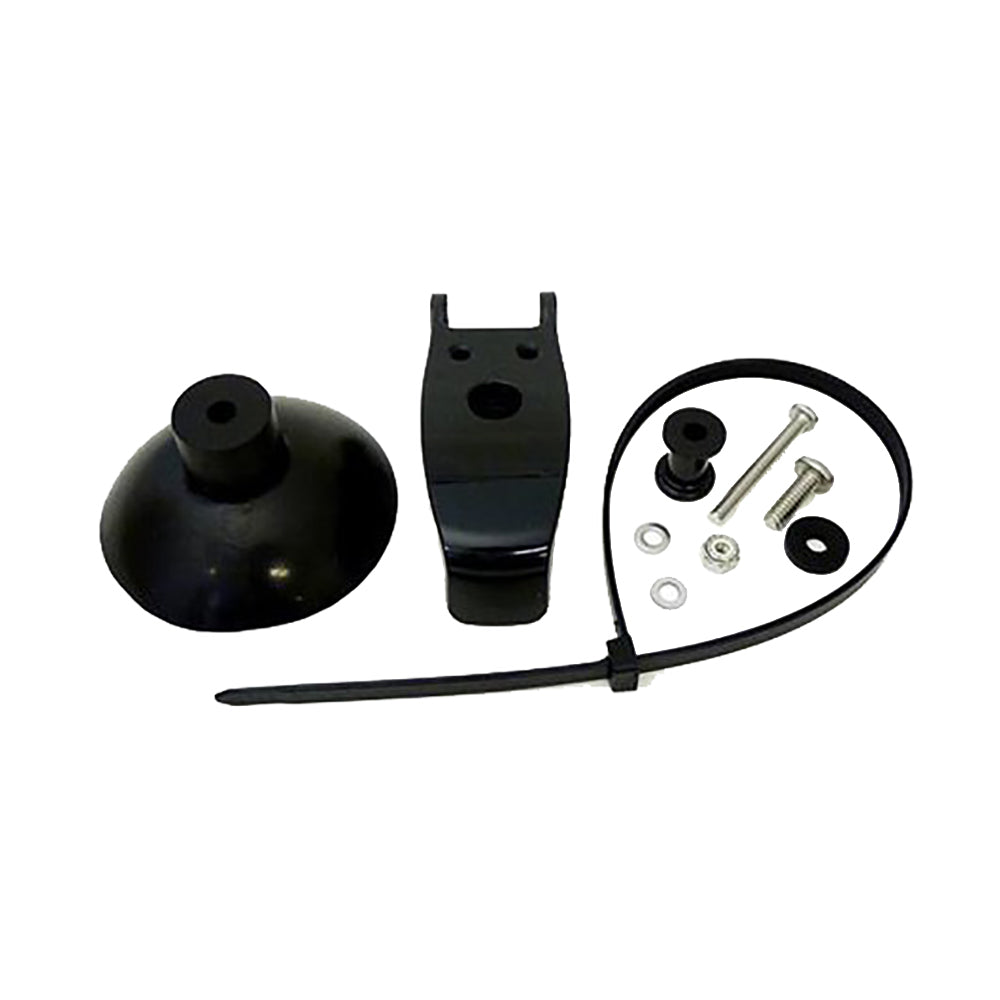 Black suction cup mount kit with hardware for car audio or dash installation