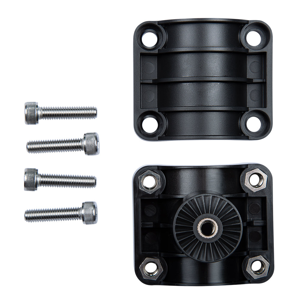 Black speaker mounting brackets with included screws for car audio installation