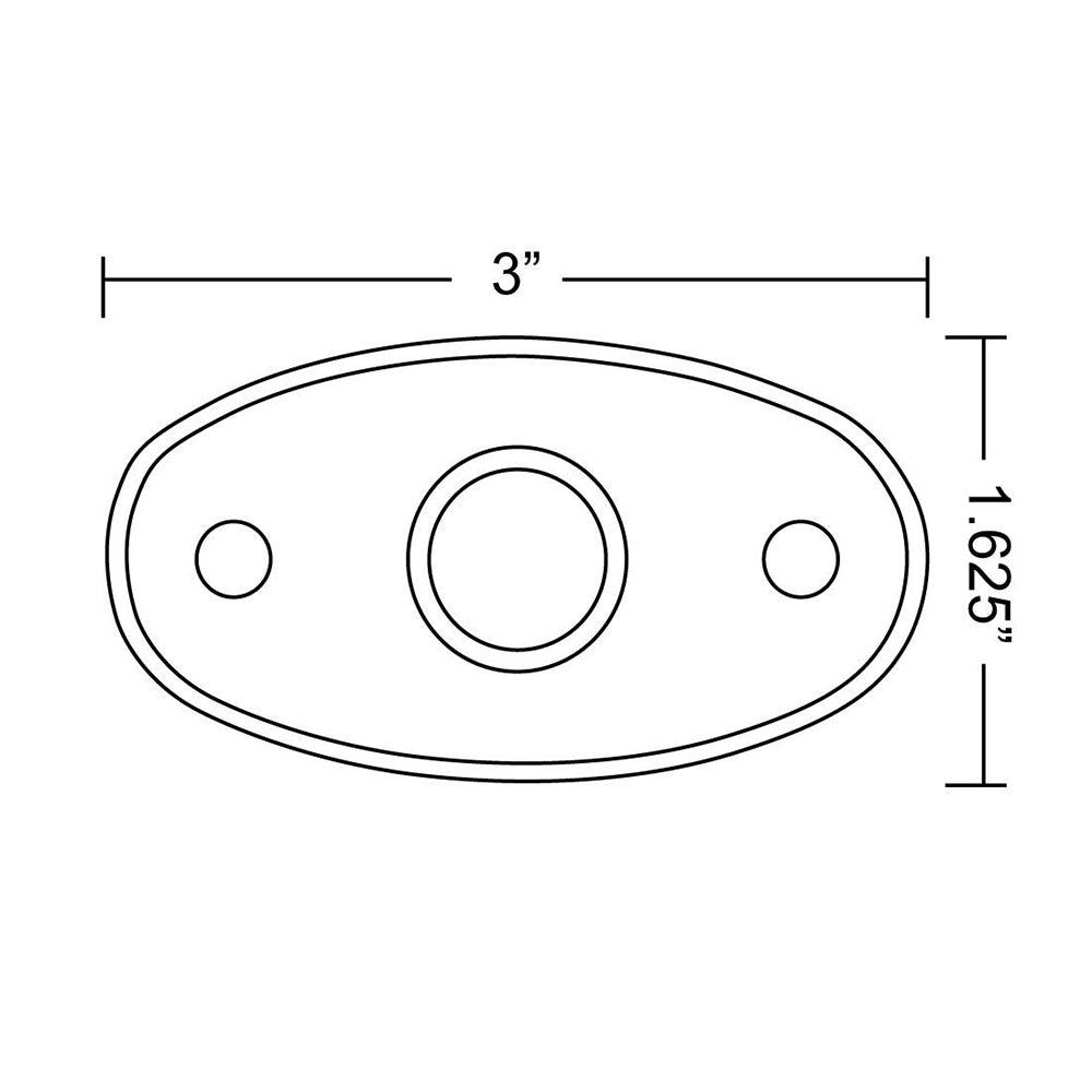 3-inch oval speaker mounting bracket with 1.625-inch height and central cutout for audio installation