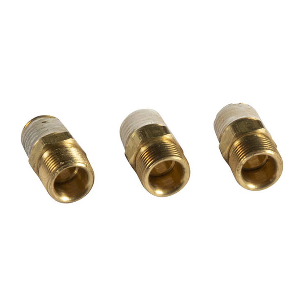 Three brass compression fittings for auto or residential plumbing installation