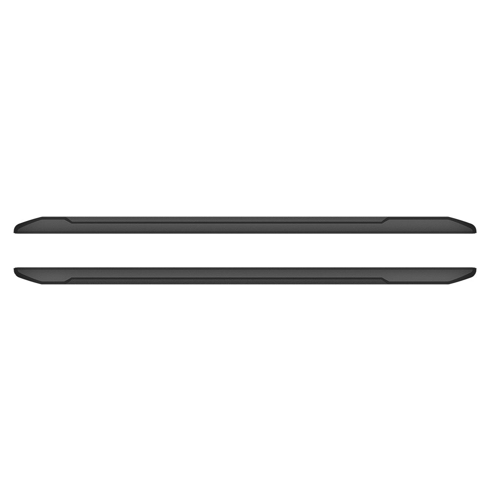 Black textured side step bars for truck or SUV exterior styling and protection