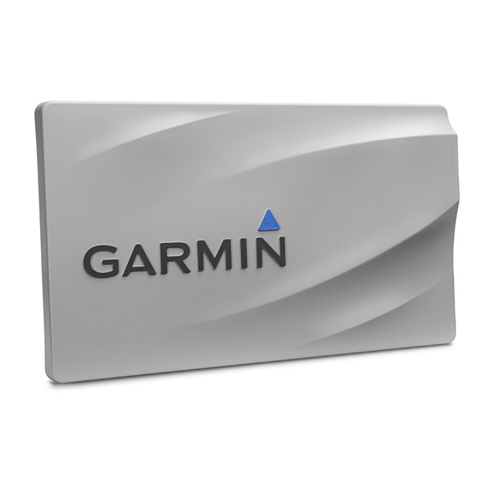 Garmin marine electronics device with sleek gray design and blue triangle logo