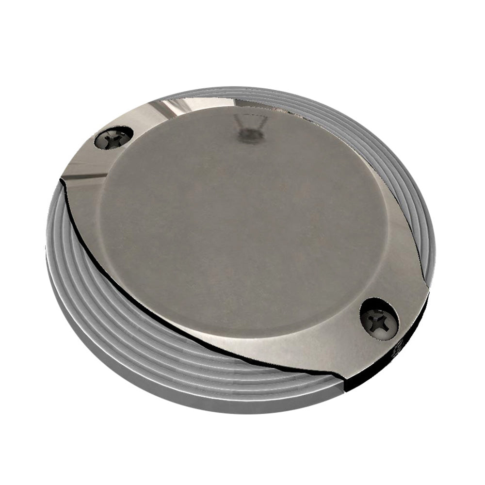 Circular metal audio component with ribbed edge and mounting screws, ideal for car or home audio installation