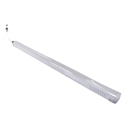 LUMITEC LED lighting bar for marine or automotive use, sleek white design with wiring connector