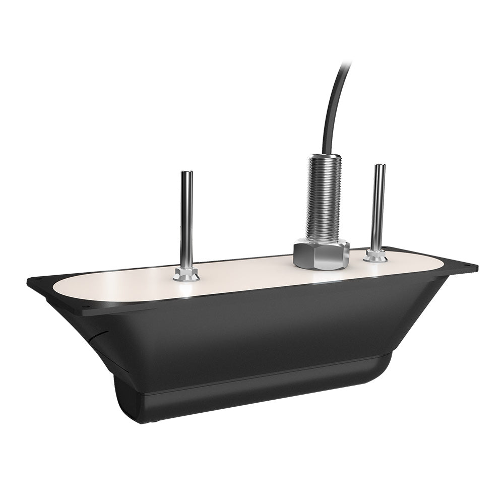 Black marine transducer with dual pins and cable, for boat depth and fish finding