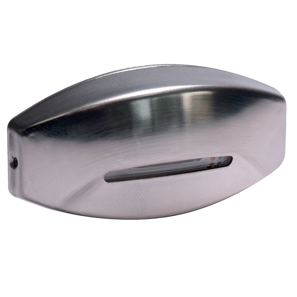 Sleek stainless steel car interior grab handle with brushed finish and mounting hole
