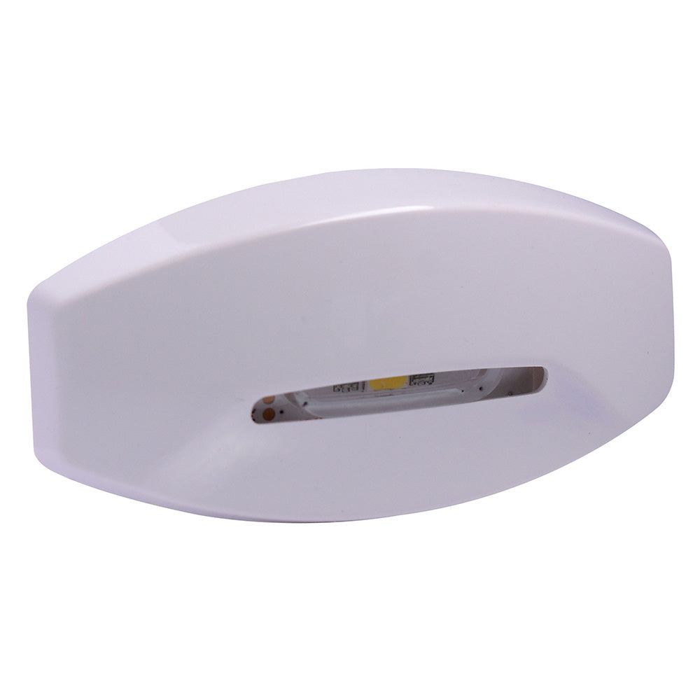 White LED interior light for auto or residential use, sleek design with visible LED strip