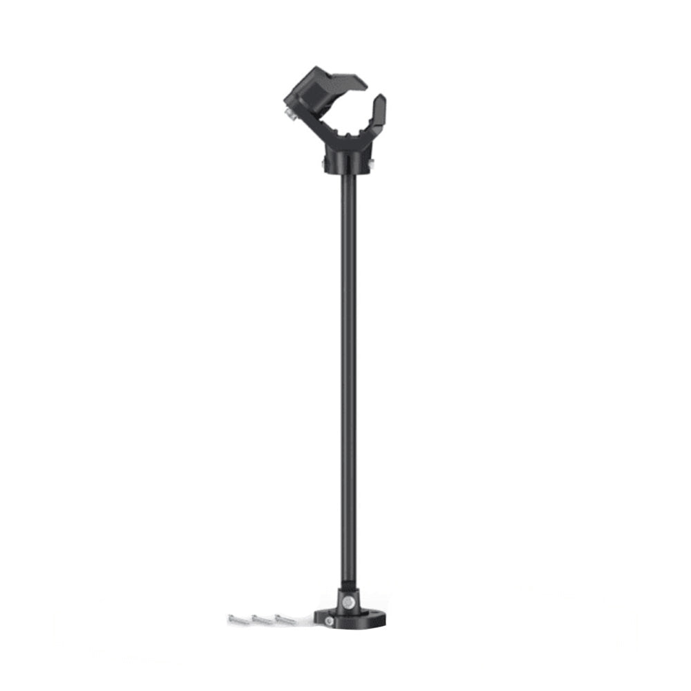 Black adjustable car mount with clamp base for audio or camera installation