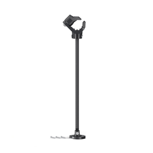 Black adjustable car mount with clamp base for audio or camera installation