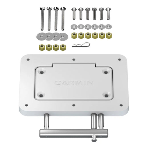 Garmin marine mount kit with screws, washers, and hardware for boat installation