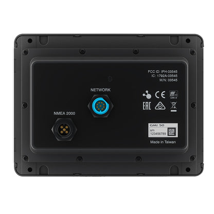 GMI 50 marine display back panel with NMEA 2000 and Network ports, Made in Taiwan