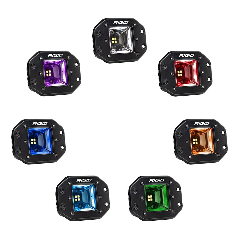 Rigid LED lights in multiple colors for auto and off-road use