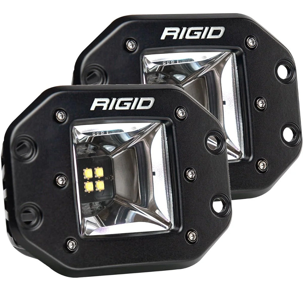 Rigid LED off-road lights for vehicle illumination, durable black housing with clear lens