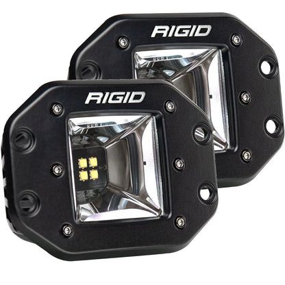 Rigid LED off-road lights for vehicle illumination, durable black housing with clear lens