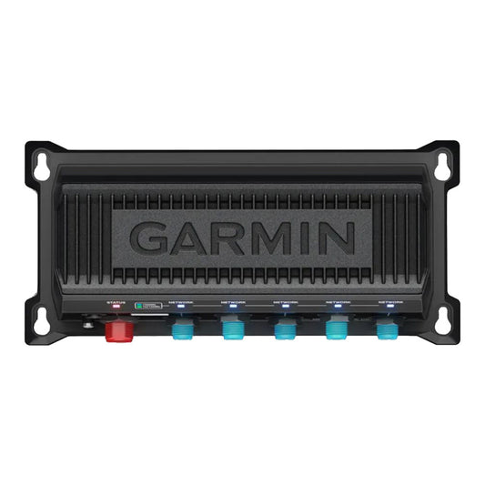 Garmin marine network switch with status and network ports for boat audio and navigation systems