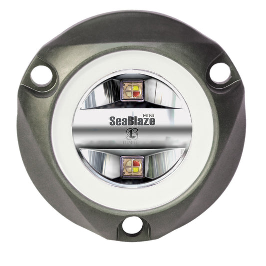 SeaBlaze Mini LED marine light with dual-color RGBW LEDs and stainless housing for boat illumination