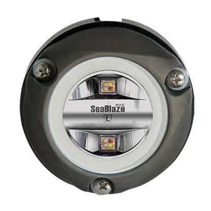 SeaBlaze Mini LED marine light with chrome finish and RGB LEDs for boat lighting