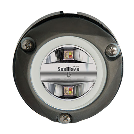 SeaBlaze Mini LED marine light with chrome finish and RGB LEDs for boat lighting