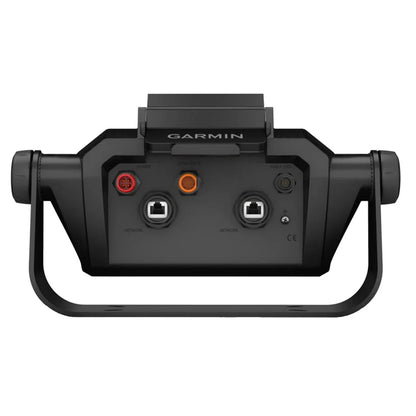 Garmin marine display rear panel with power, network, and NMEA 2000 ports for boat electronics installation