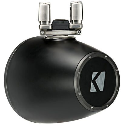 Kicker subwoofer with dual terminals and sleek black design for car audio systems