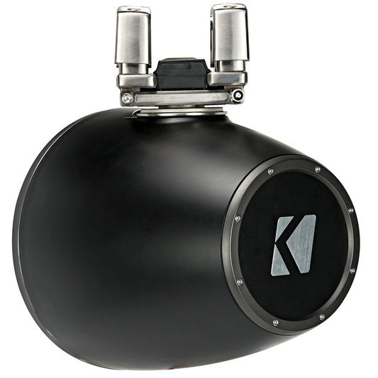 Kicker subwoofer with dual terminals and sleek black design for car audio systems