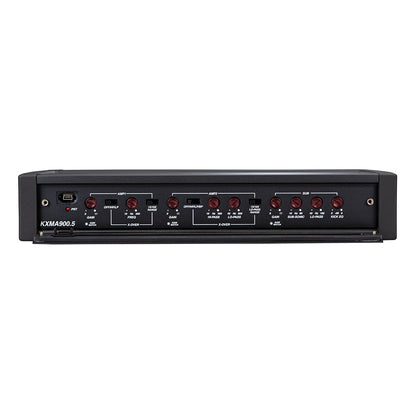 KXMA900.5 car audio amplifier with red knobs and crossover controls for high-quality installation