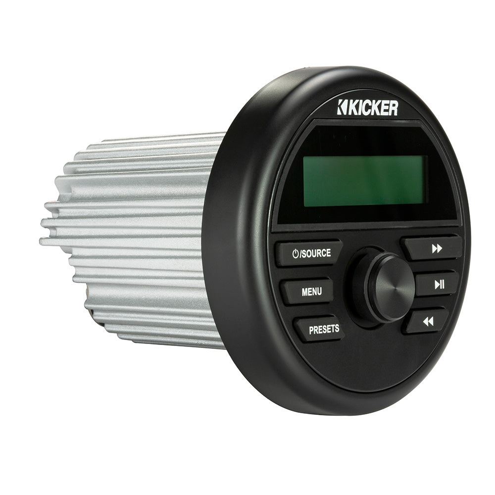 Kicker marine audio control with digital display and aluminum heatsink for boat stereo systems