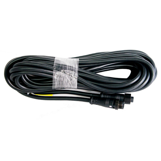 Coiled black audio cable with connectors, ideal for car stereo or home audio installation