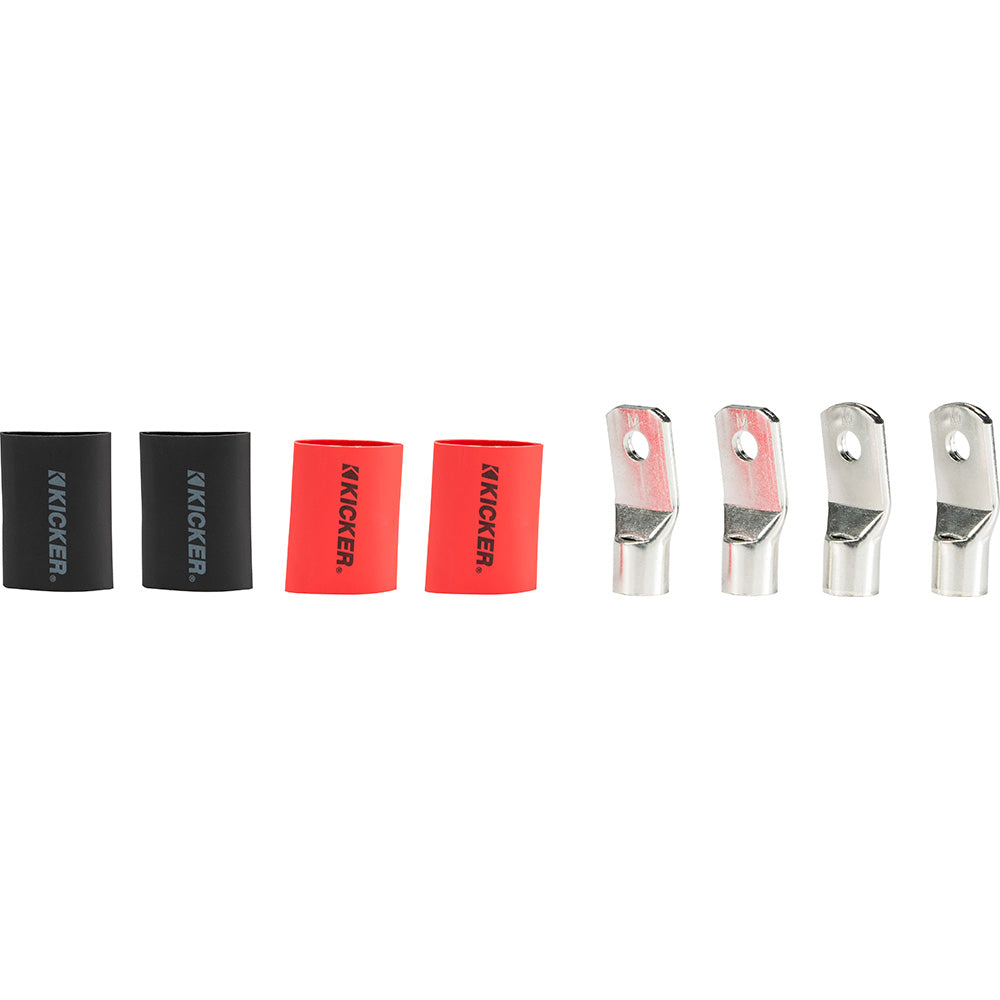 Kicker brand audio wiring terminals and heat shrink sleeves for car stereo installation