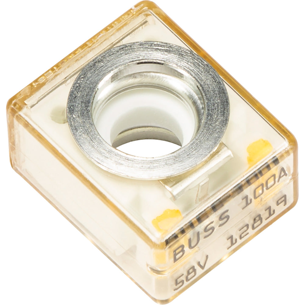100A ANL fuse for car audio systems, 58V rating, clear housing with metal terminals