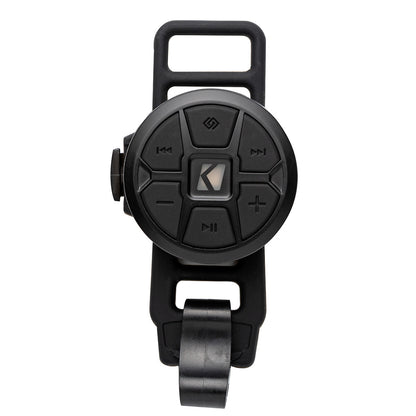 Black Kicker marine audio remote control with volume and track buttons for boat stereo systems