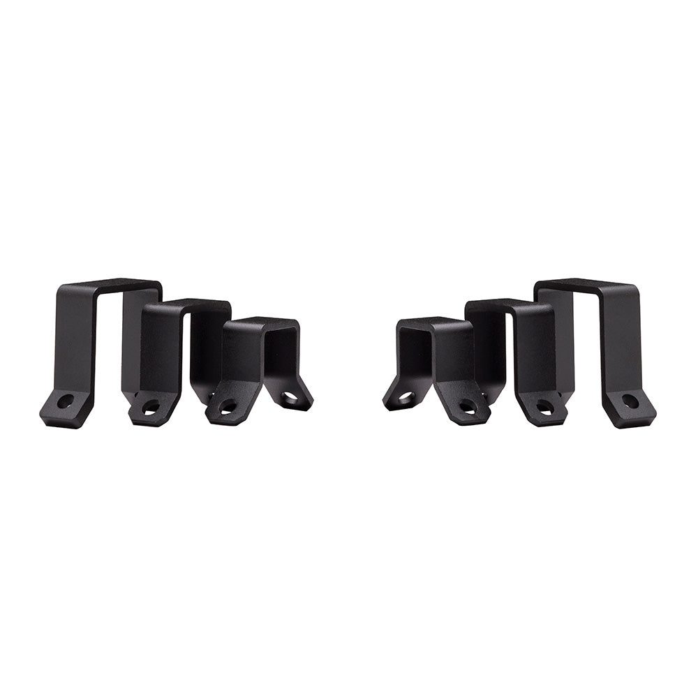 Black metal mounting brackets for auto audio or vehicle accessories installation