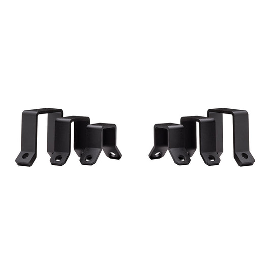 Black metal mounting brackets for auto audio or vehicle accessories installation