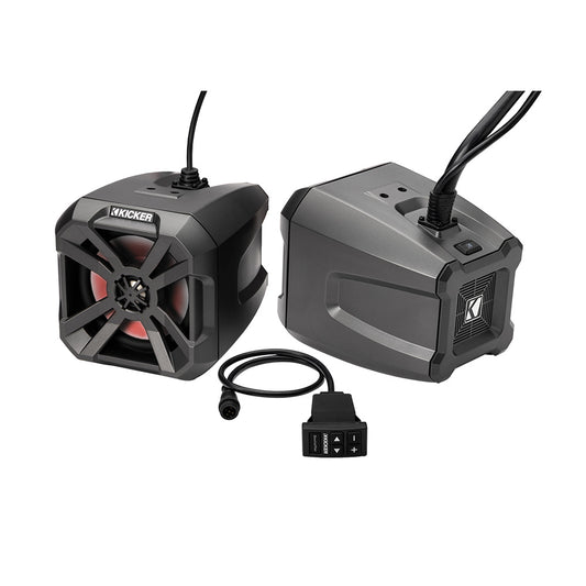 Kicker marine subwoofer and amplifier with control module for boat audio systems